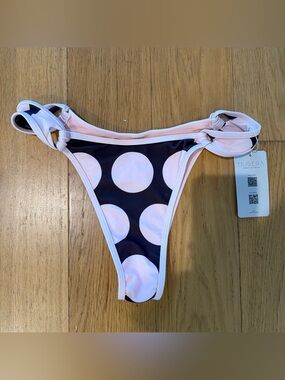 SHEIN Brown & Light Pink Polka Dot Bikini Bottom